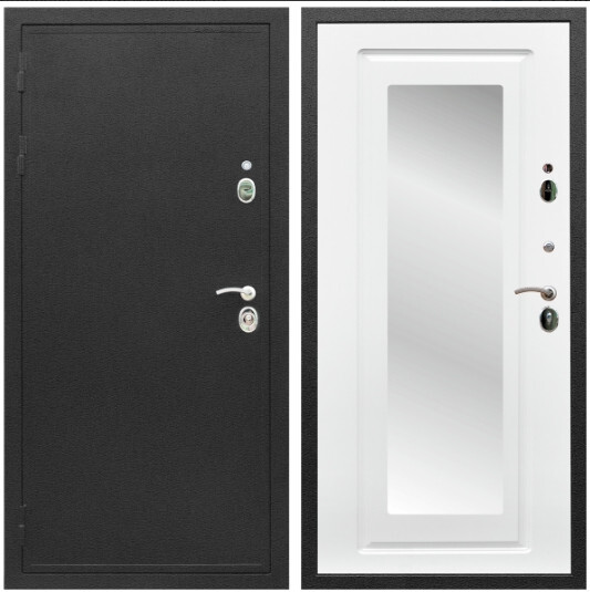 Дверь входная Graf Престиж Черный шелк / МДФ 16 мм ФЛЗ-120 Ясень белый