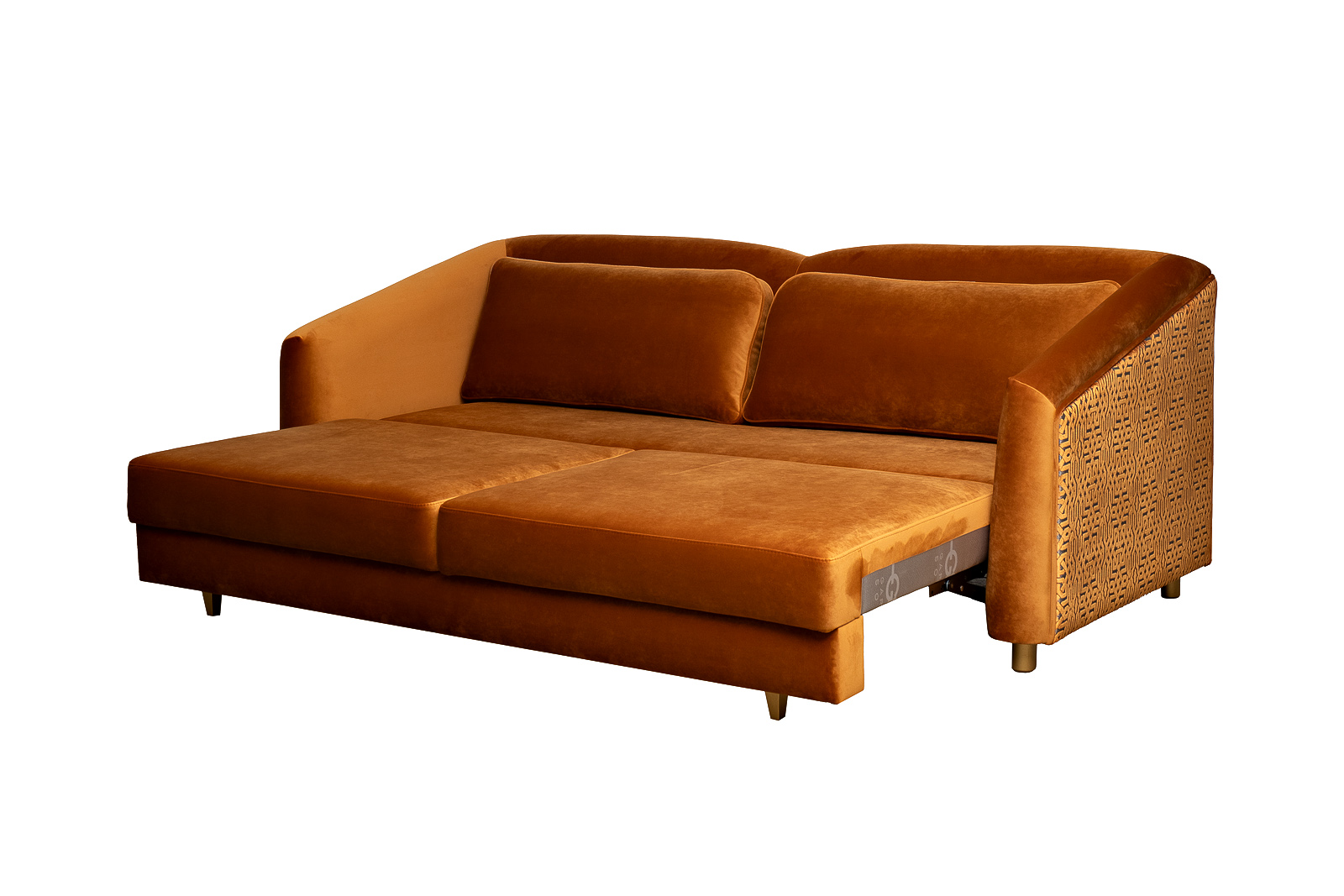 Диван Trevi 230М(К) трехм раскл с кантом оранж Pad31+Lattice ORANG 232*103*88 Garda Decor TREVI-230M-Pad31+Lattice ORANG