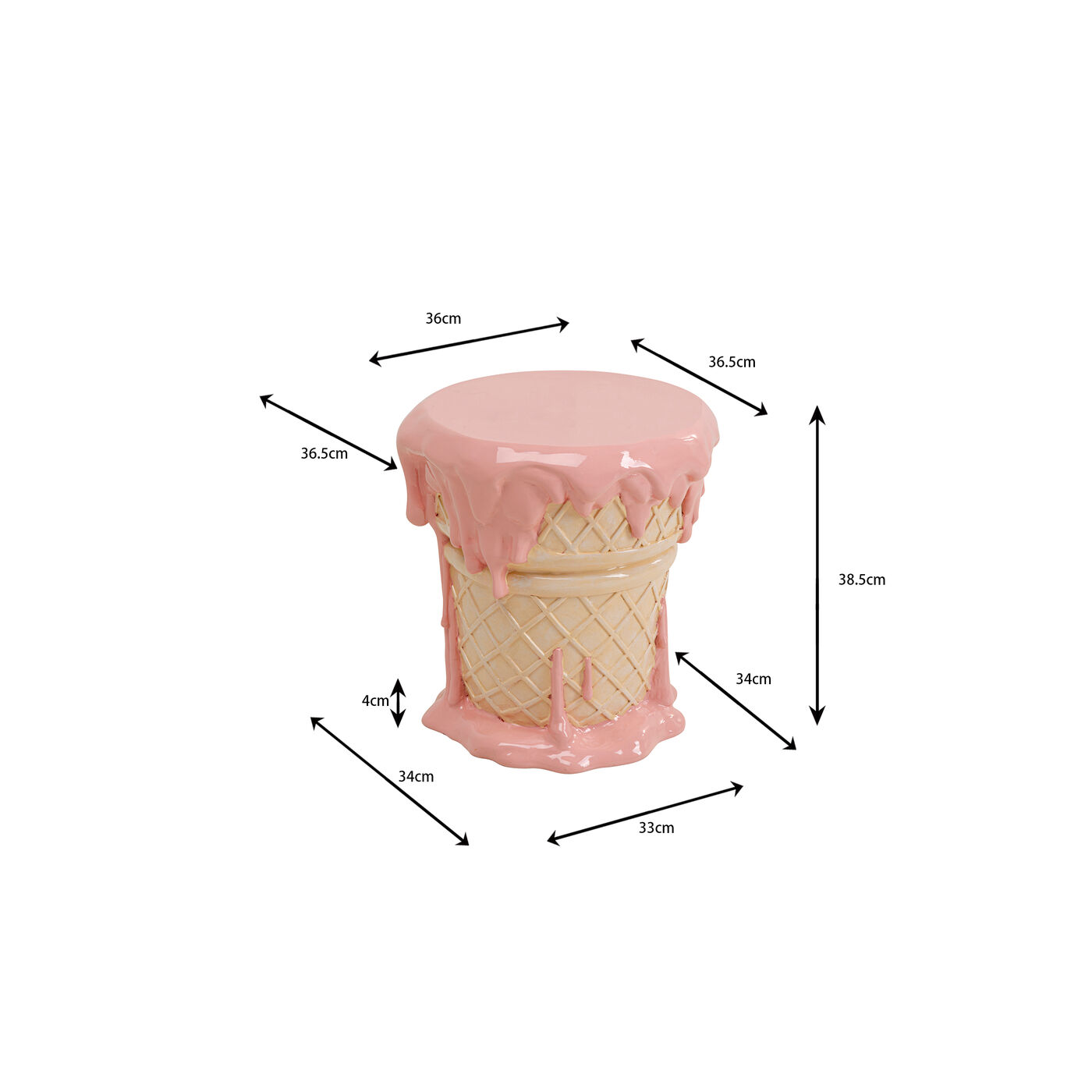 Пуф Ice Cream Pink Ø37cm KARE 71040
