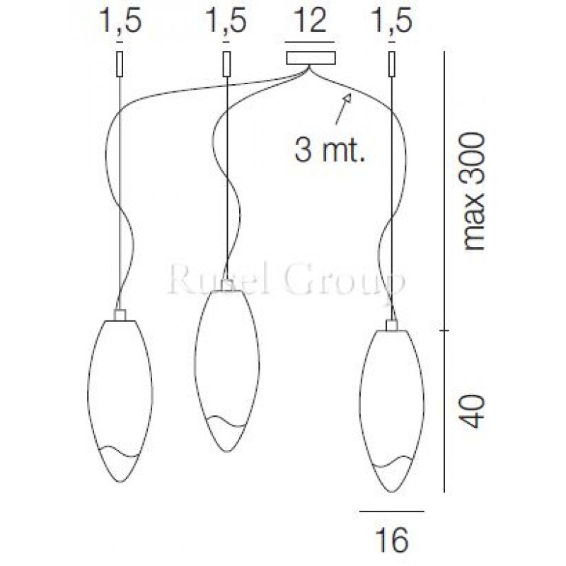 Подвесной светильник Vistosi BACONA SP D3