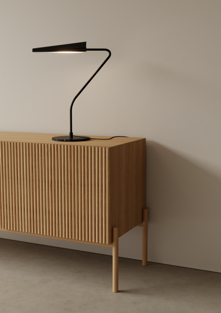 Настольная лампа Bion черная с черным абажуром Aromas del Campo