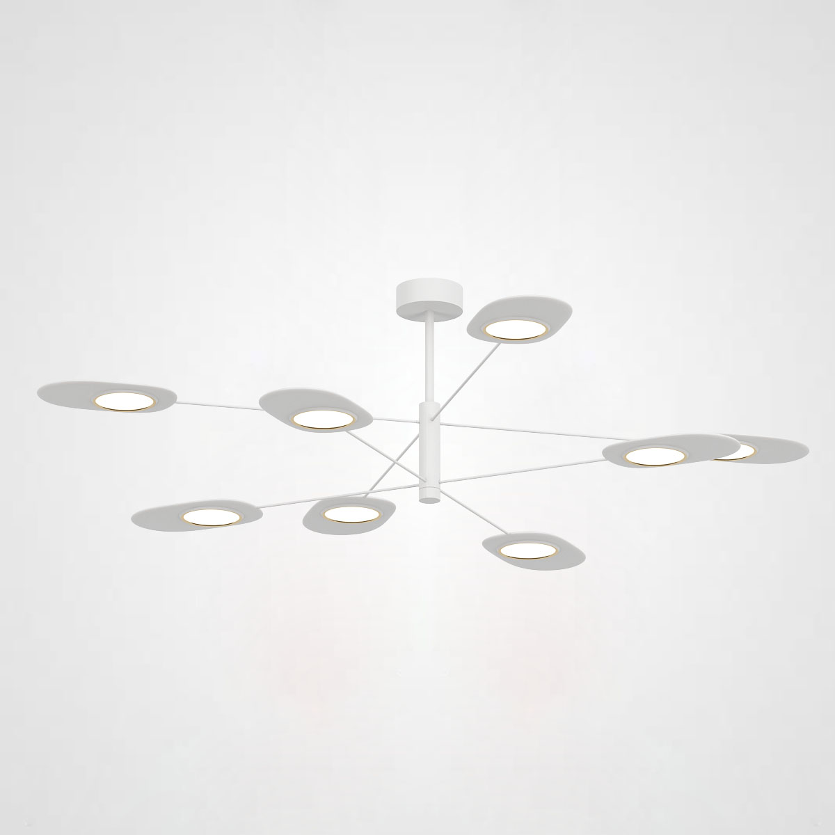 Люстра на штанге INGEL D120 8 lamps White by ImperiumLoft