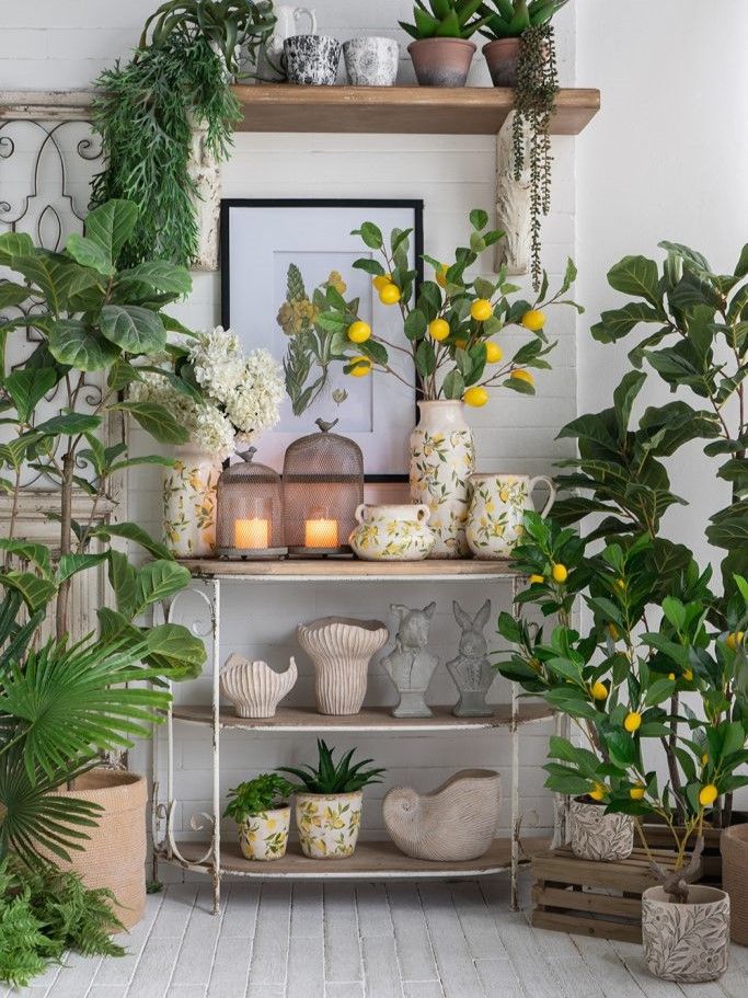 Кашпо с лимонами, набор Glasar C5609