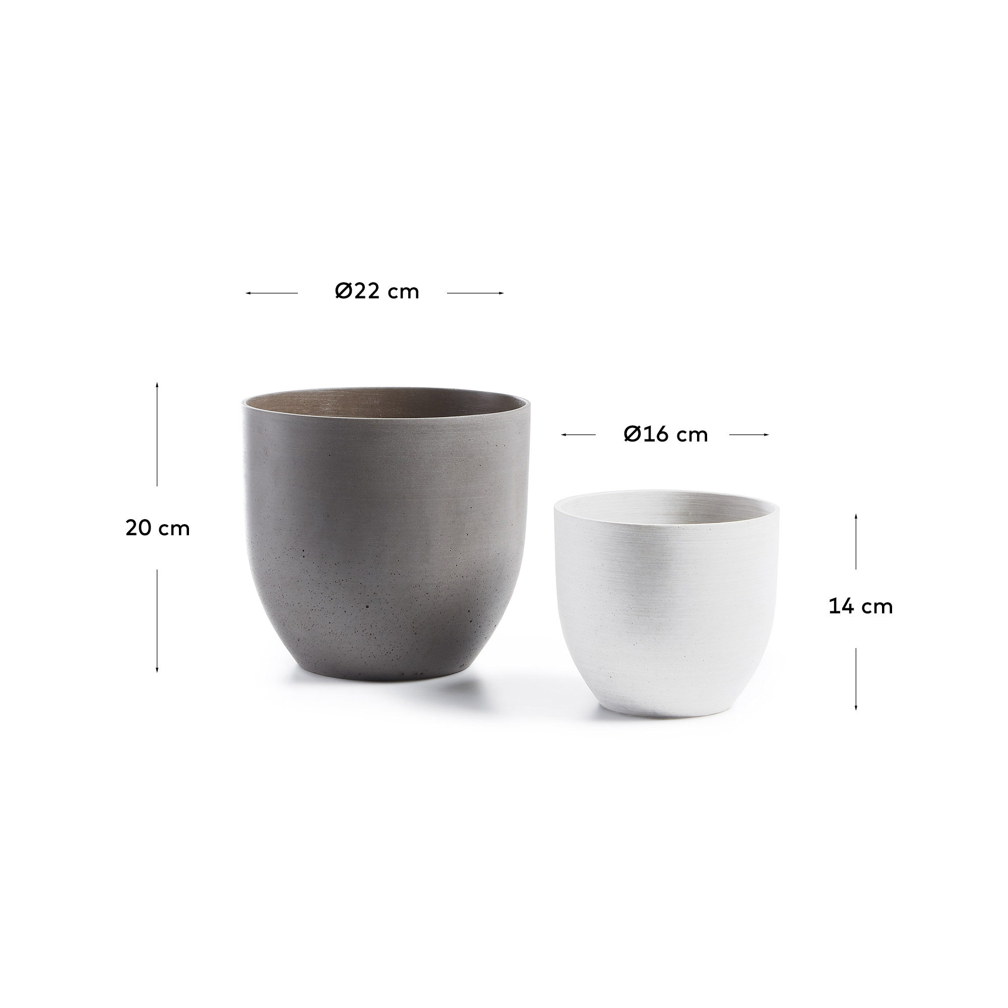Набор из 2 кашпо Lowy серый, белый La Forma (ex Julia Grup)