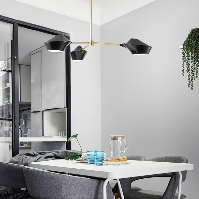 Люстра на штанге LANT D95 8 lamps Gold/Black by ImperiumLoft