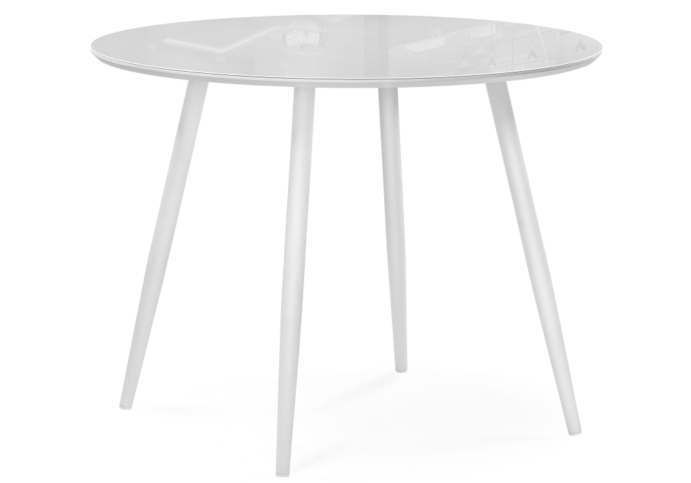 Стол стеклянный Woodville Абилин 90х76 ультра белое стекло / белый матовый 516541