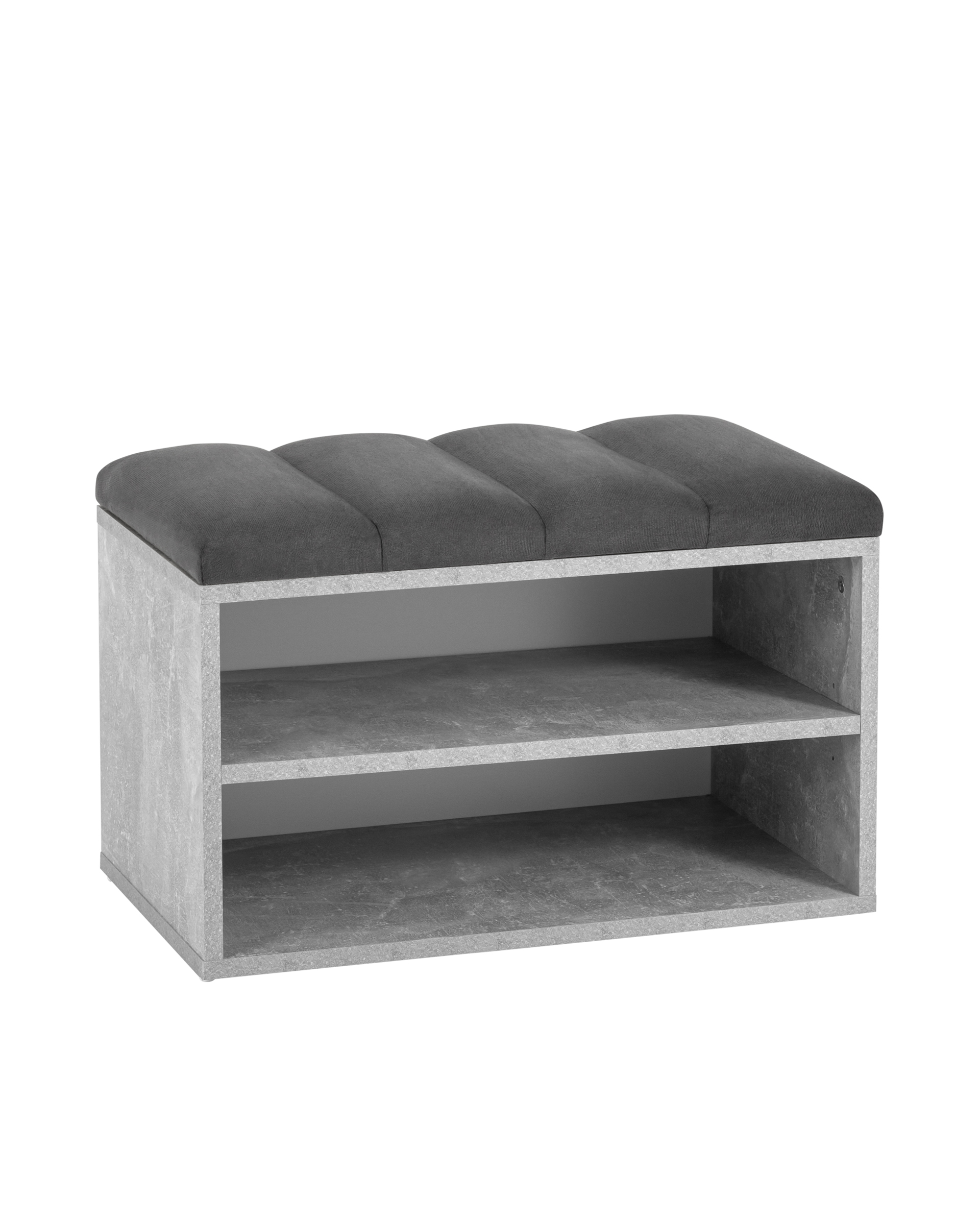 Обувница Хольст серая велюр тёмно-серый Stool Group