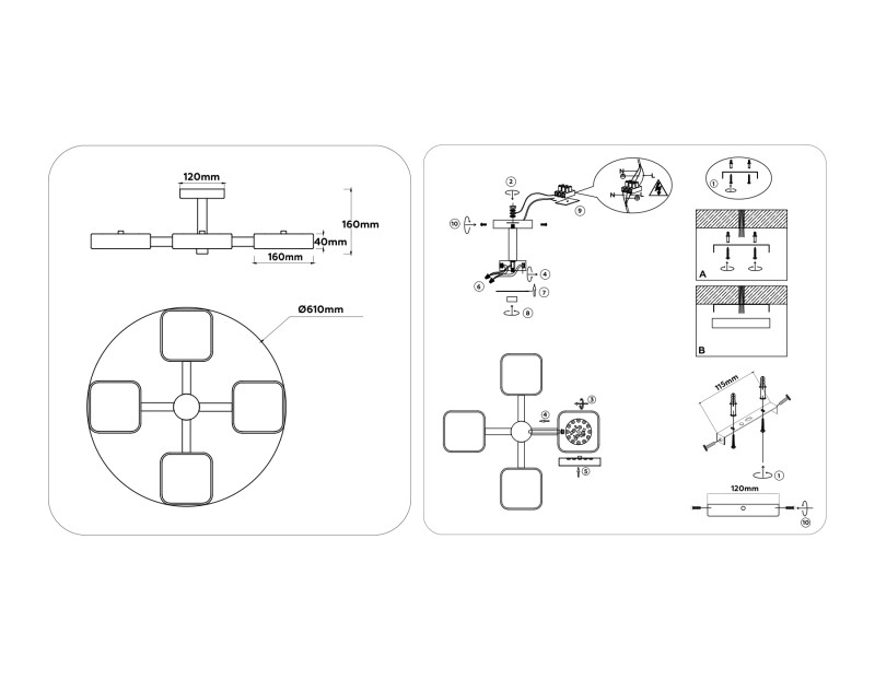Люстра на штанге Ambrella Light FL4880