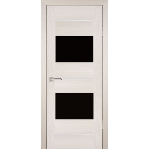 Межкомнатная дверь Graf PS-21 черный лакобель ЭшВайт Мелинга (2000 х 800)