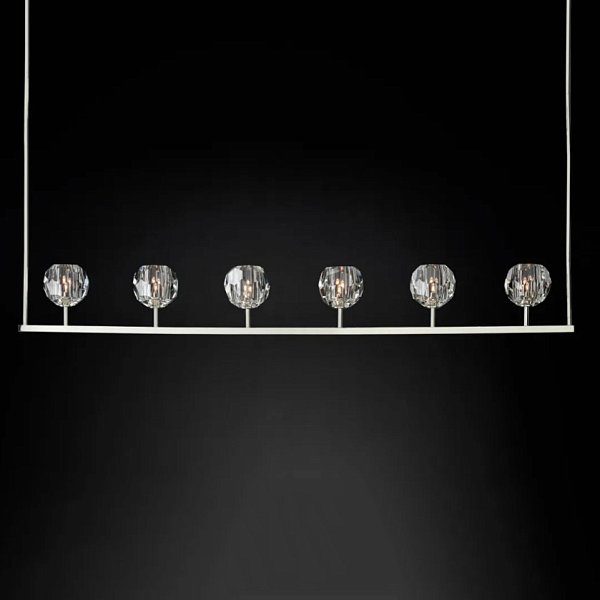 Люстра RH Boule De Cristal Linear Chandelier 6 Nickel by ImperiumLoft