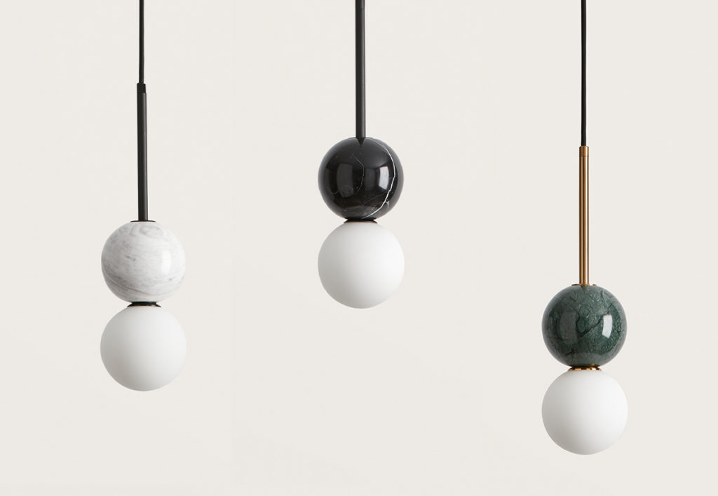 Подвесной светильник Dalt черный металл - черный мрамор Aromas del Campo