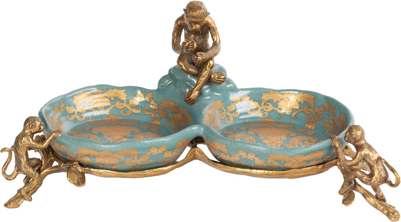 Блюдо с обезьянами Glasar 31G2183/C817H/NB4199