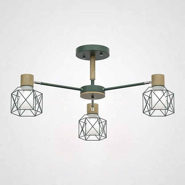 Потолочная люстра CORF B3 Green 3 lamps by ImperiumLoft