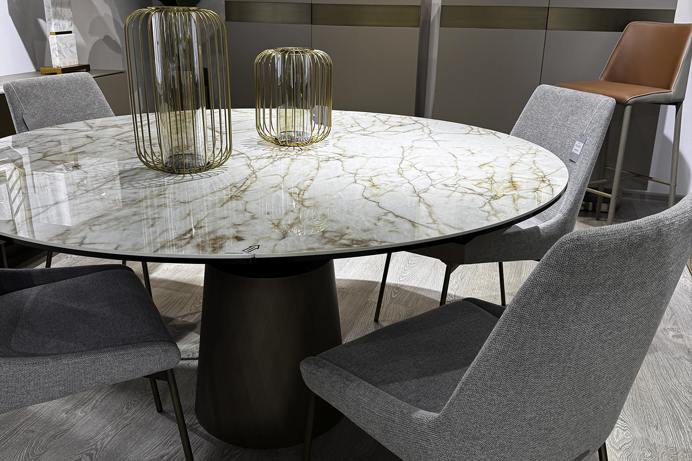 Стол обеденный раскладной круглый керамический Garda Decor 169DT-93033