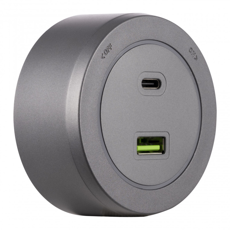 Трековая система розеток Arte Milano 399731TS/USB-Type-C Grey