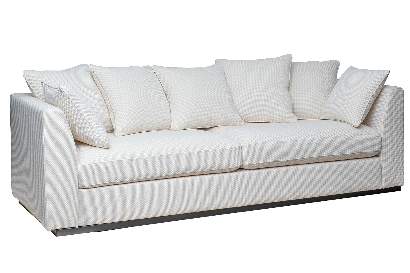 Диван треестный рогожка кремовый Garda Decor ROBERTO-250-BOTEGA SVBEG