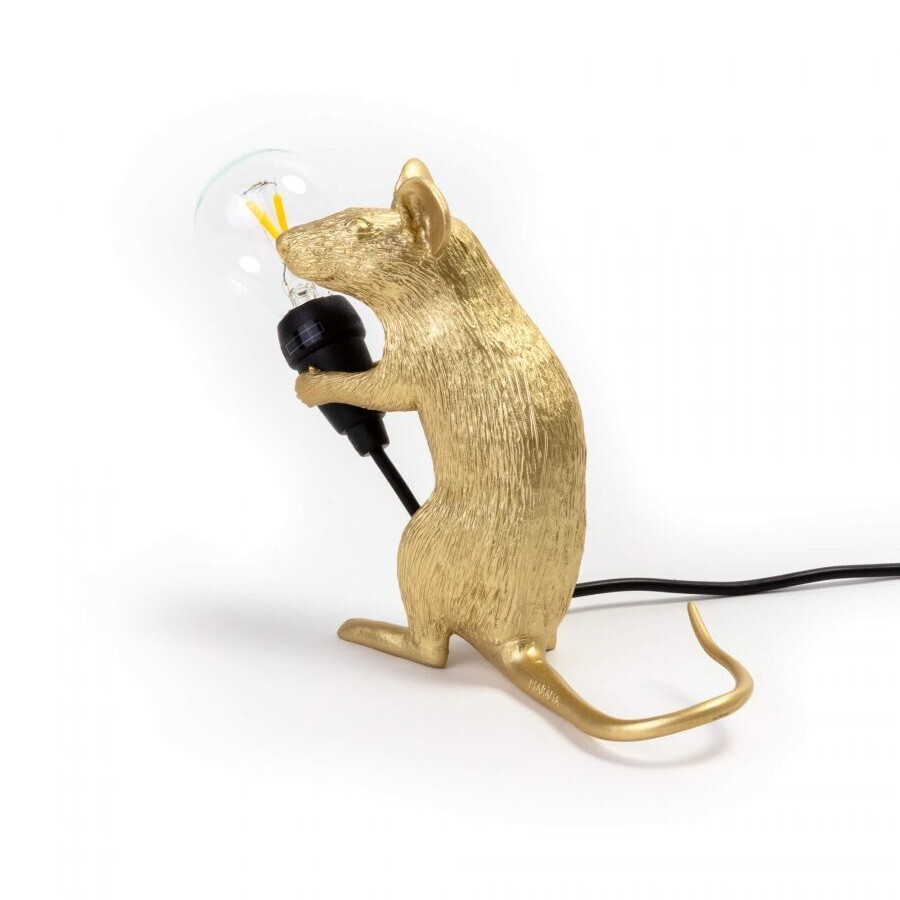 Настольная лампа Seletti Mouse Lamp Sitting GOLD USB 15231