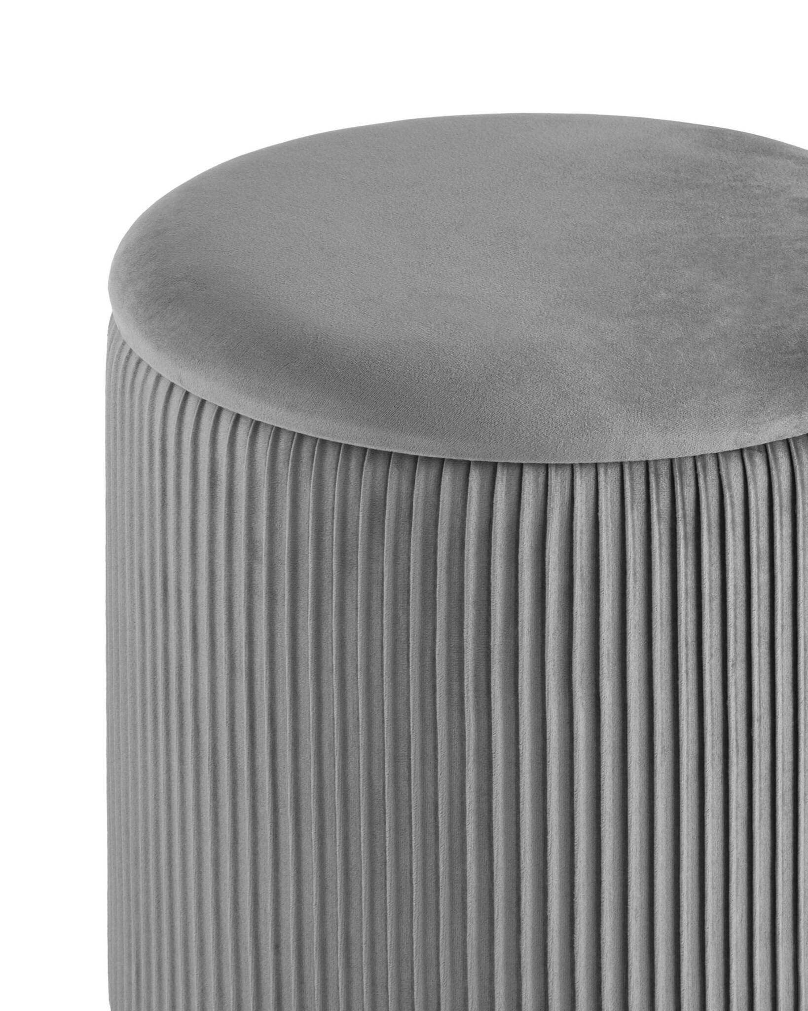 Пуф Шарлотта с ящиком велюр серый Stool Group