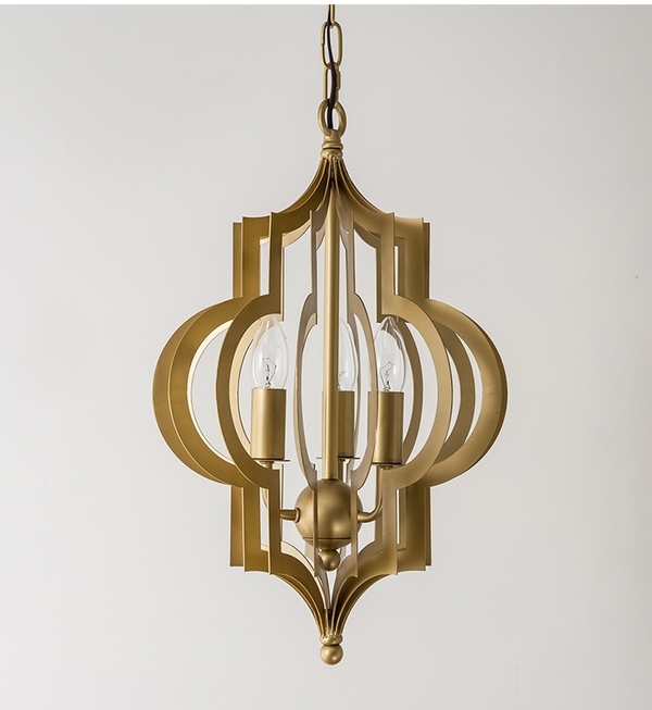 Люстра Scarlett Hollywood Regency Gold Leaf Pattern Pendant Chandelier D42 by ImperiumLoft