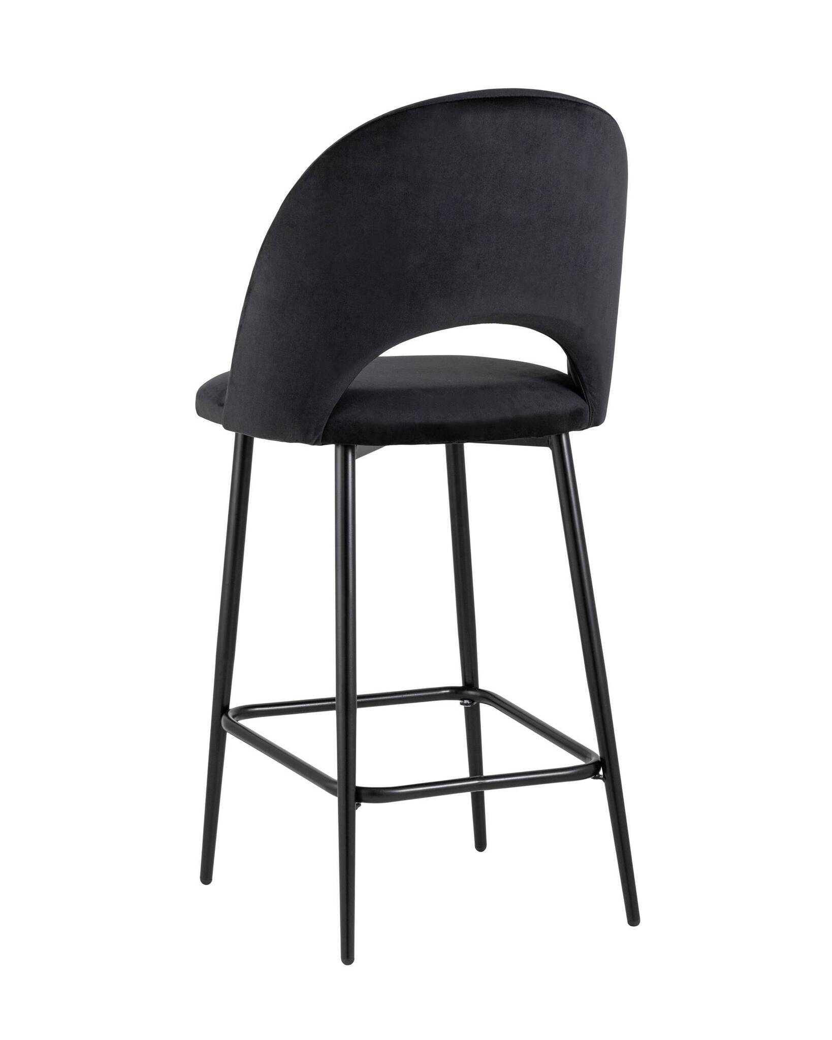 Стул полубарный Меган велюр черный Stool Group