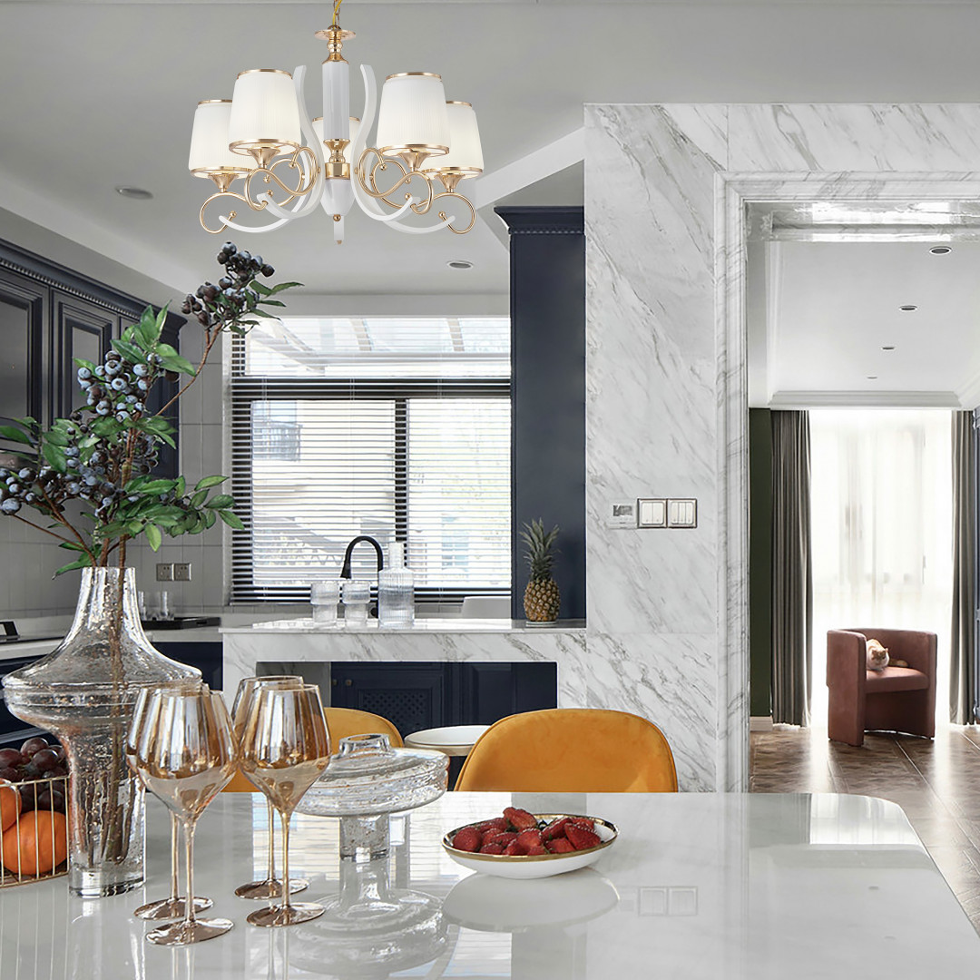 Люстра подвесная с плафонами 303857/5 Wh/Gd Arte Milano