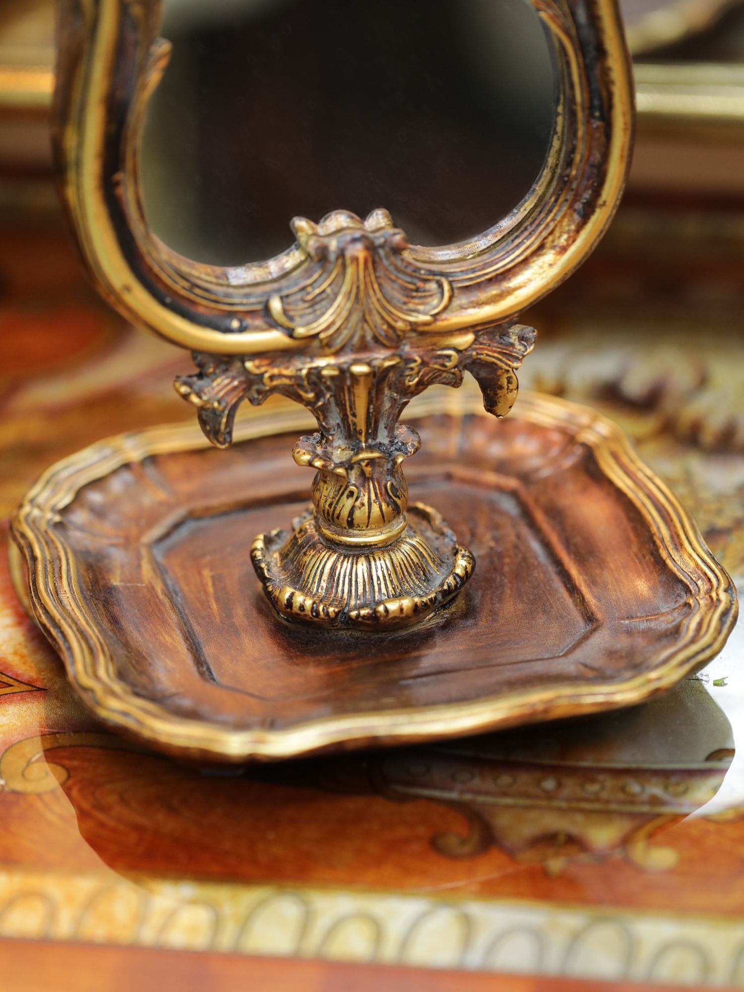 Зеркало настольное с подставкой, под старину Glasar 28-566