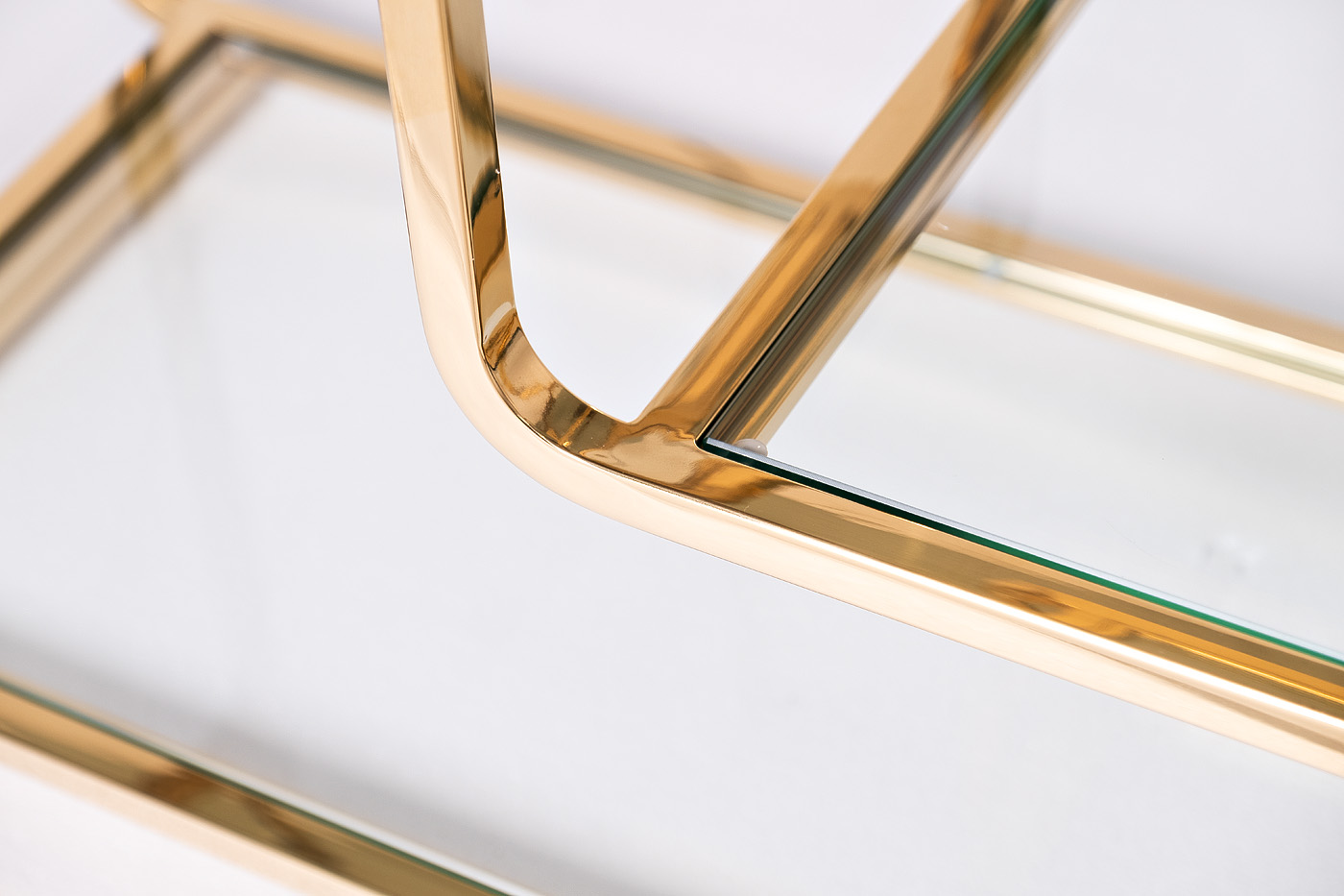 Стеллаж прозрачное стекло/золото Garda Decor 46AS-SH1652-GOLD