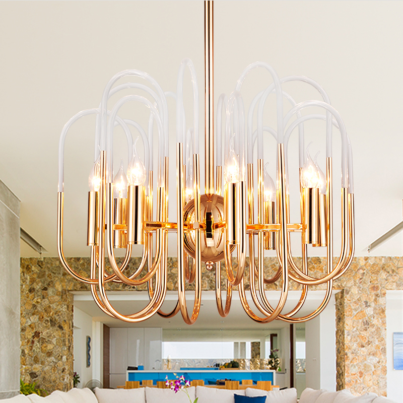 Люстра BRASS AND GLASS LOOP CHANDELIER D80 by ImperiumLoft