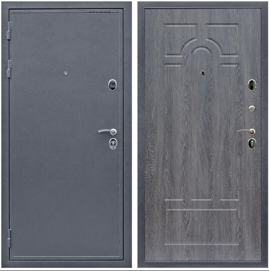 Дверь входная Graf Лондон 2 Антик серебро / МДФ 6 мм ФЛ-58 Дуб Филадельфия графит