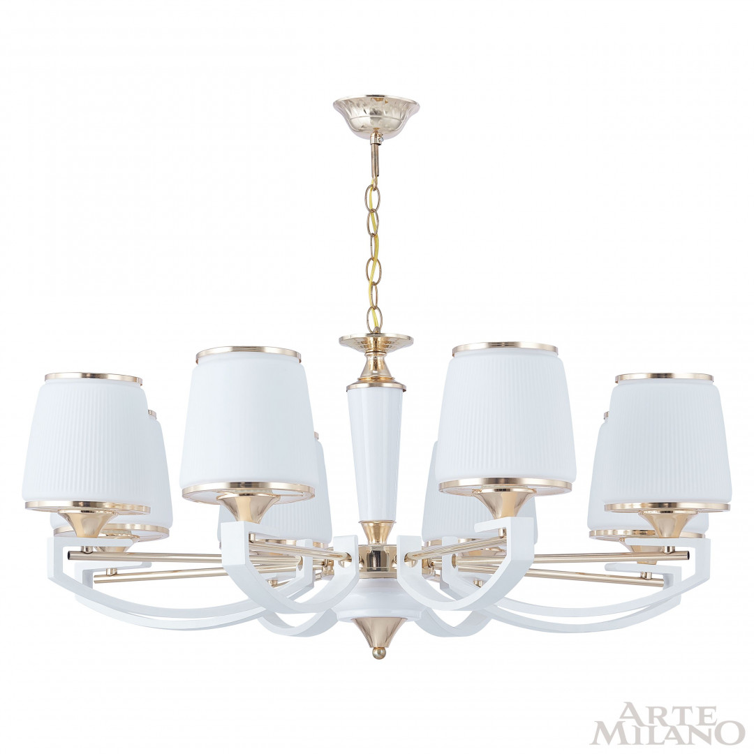 Люстра подвесная с плафонами 302457/8 Wh/Gd Arte Milano