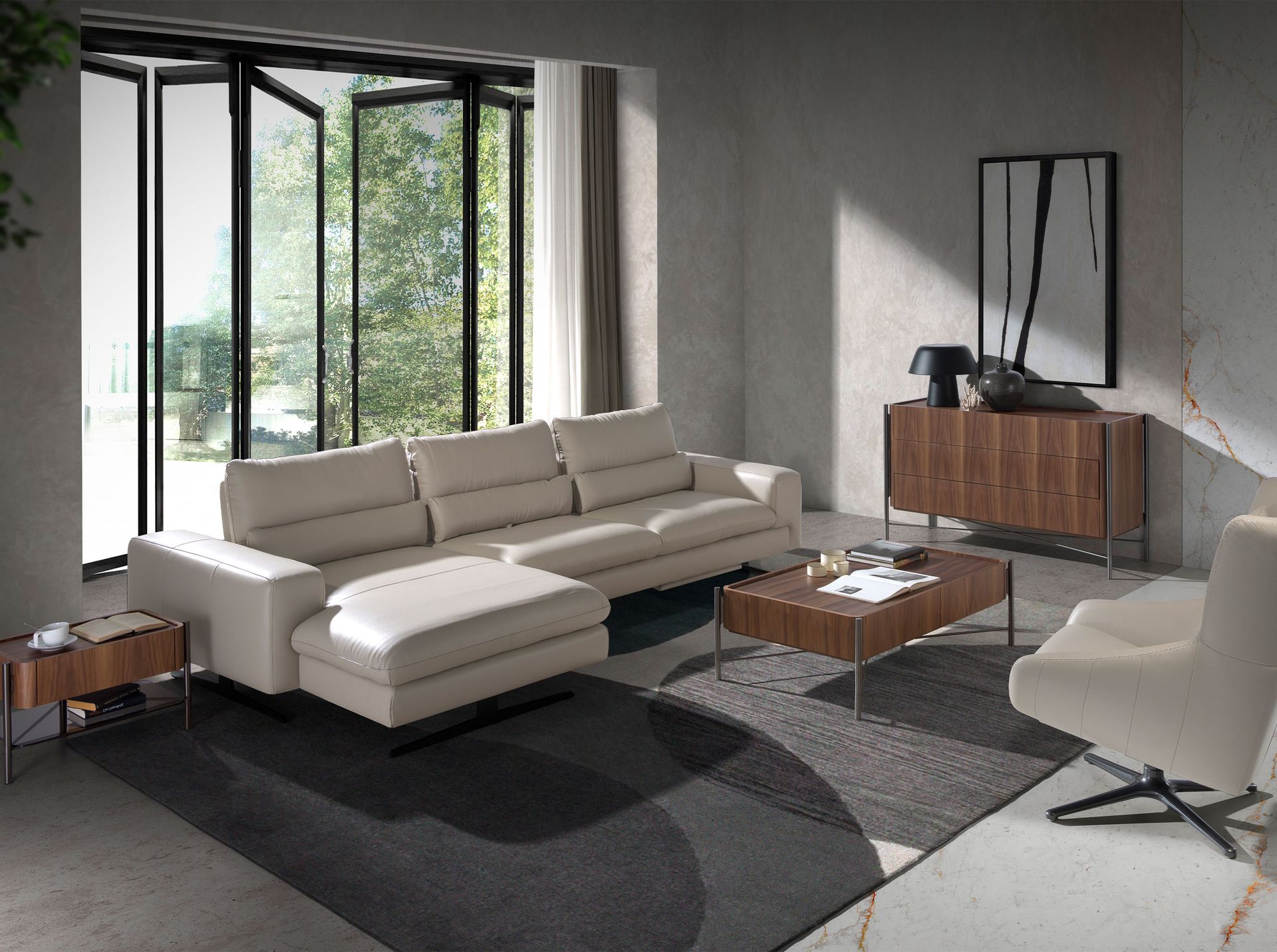 Комод 7139/MC2201DR из ореха и затемненной стали Angel Cerda