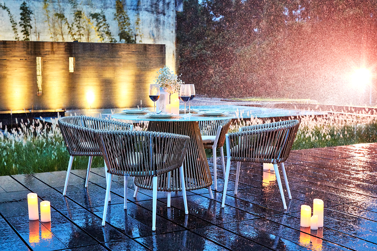 Стол обеденный уличный Муза с оплеткой Garda Decor 39AR-A182T-2