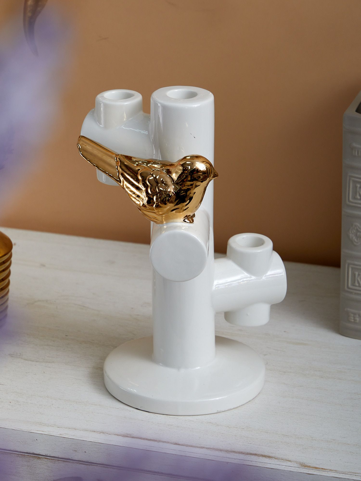 Подсвечник с птичкой Glasar 68-035