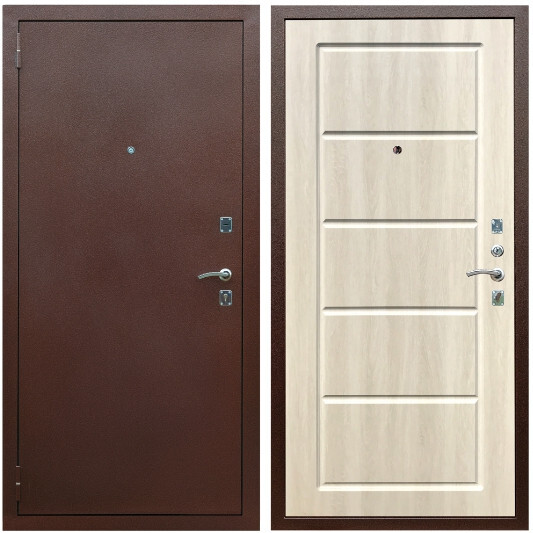 Дверь входная Graf Эконом Антик медь / МДФ 6 мм ФЛ-39 Венге светлый