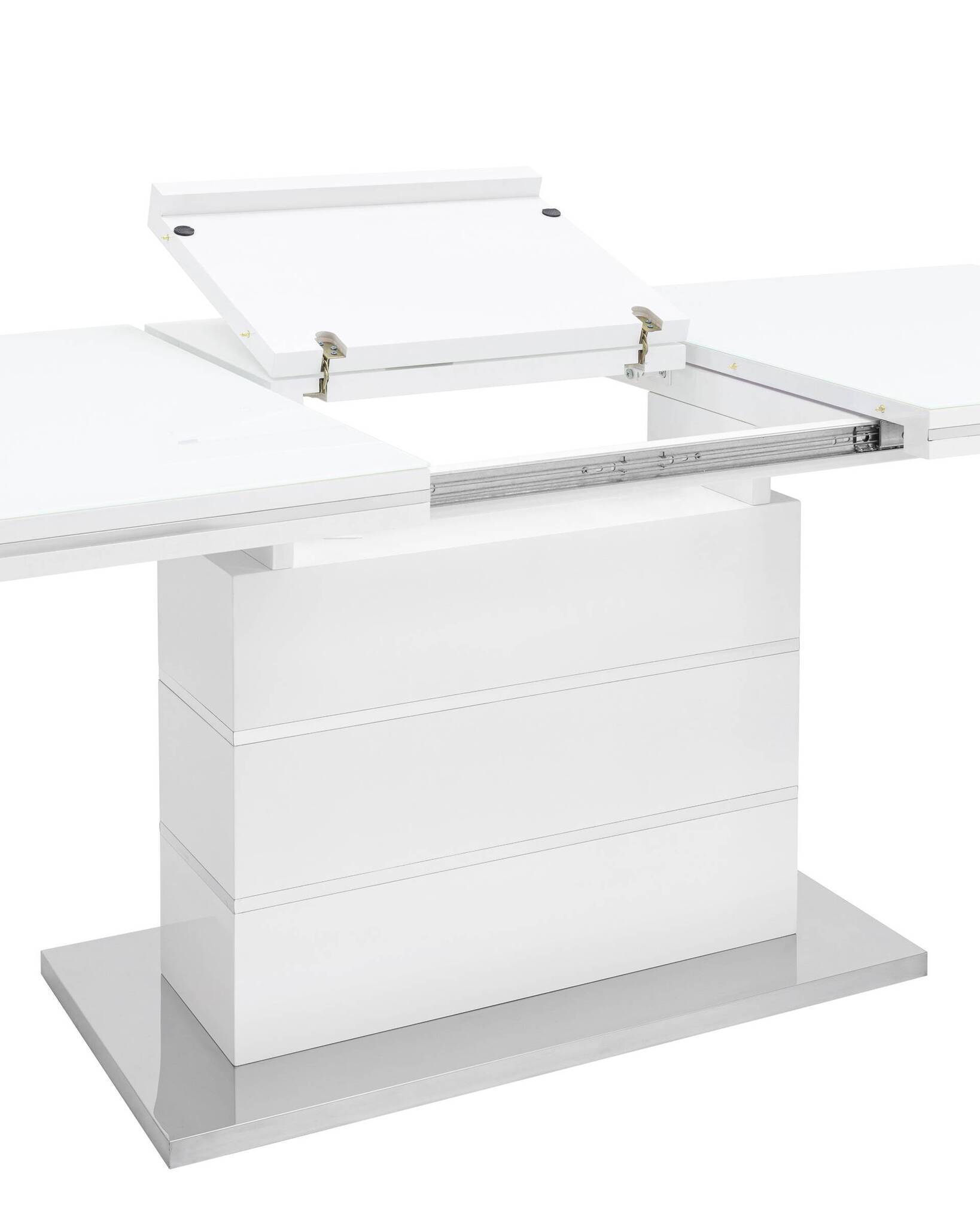 Стол обеденный Глазго раскладной 160-215*90 глянцевый белый Stool Group