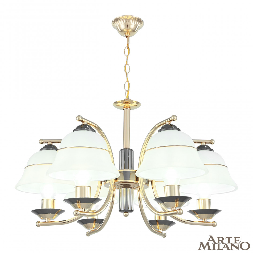 Люстра подвесная с плафонами 301240/6 Bk/Gd Arte Milano