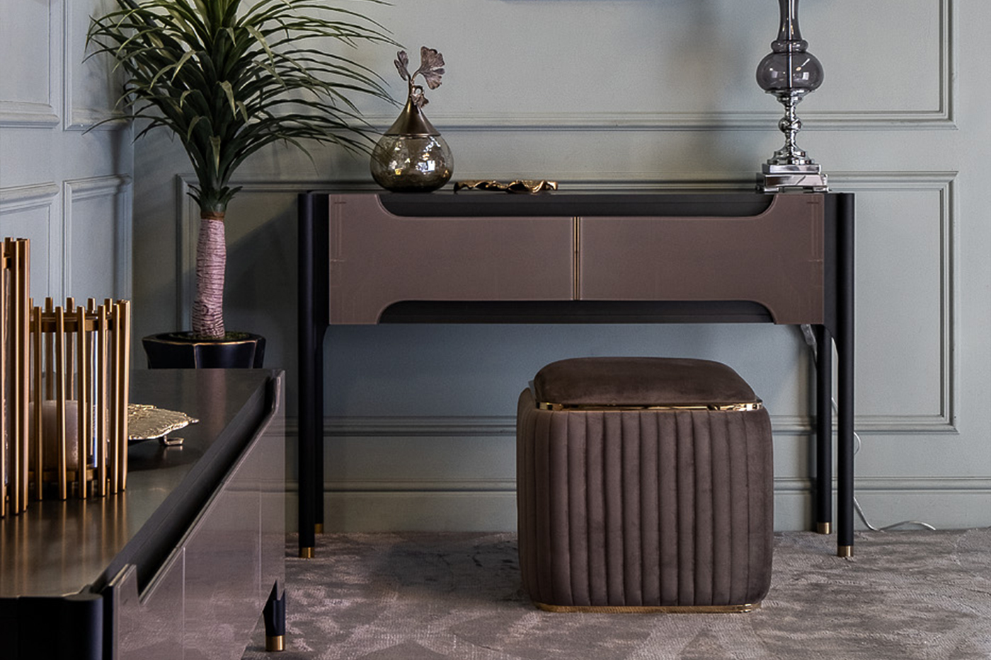 Пуф Glarus велюровый коричневый Garda Decor 102AN-PUF-1300-KOR