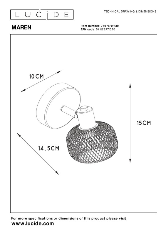 Спот LUCIDE 77978/01/30