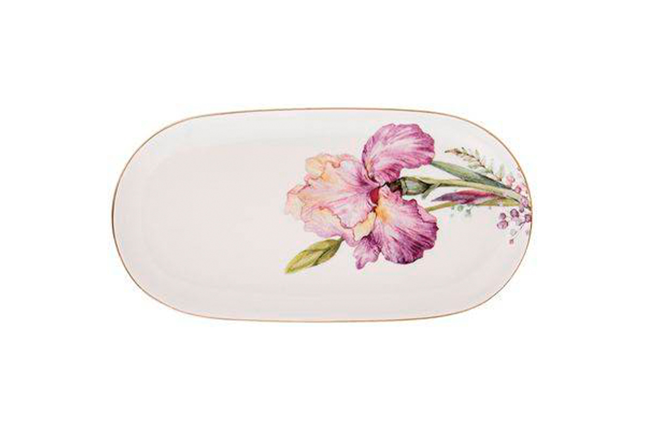 Блюдо овальное "Ирисы" 20,5 см Garda Decor 590-339