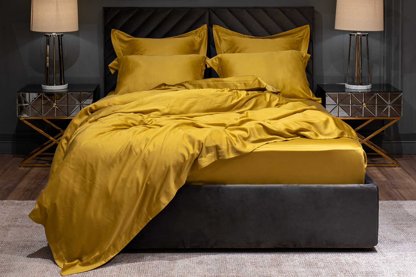 Простыня Сопрано 270х280см горчичная Garda Decor 131SH-4222-PROS SOPR GORCH