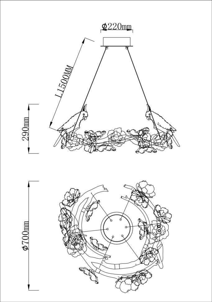 Люстра подвесная Fluorite FL1099-16P