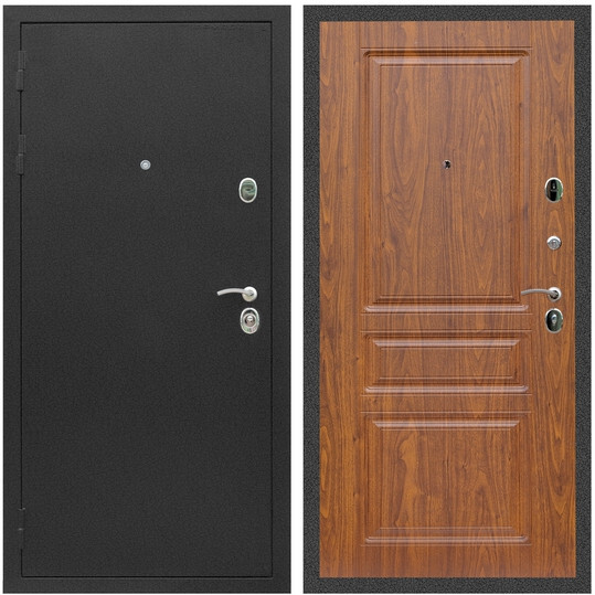 Дверь входная Graf Люкс ТП-70 Черный крокодил / МДФ 16 мм ФЛ-243 Мореная береза