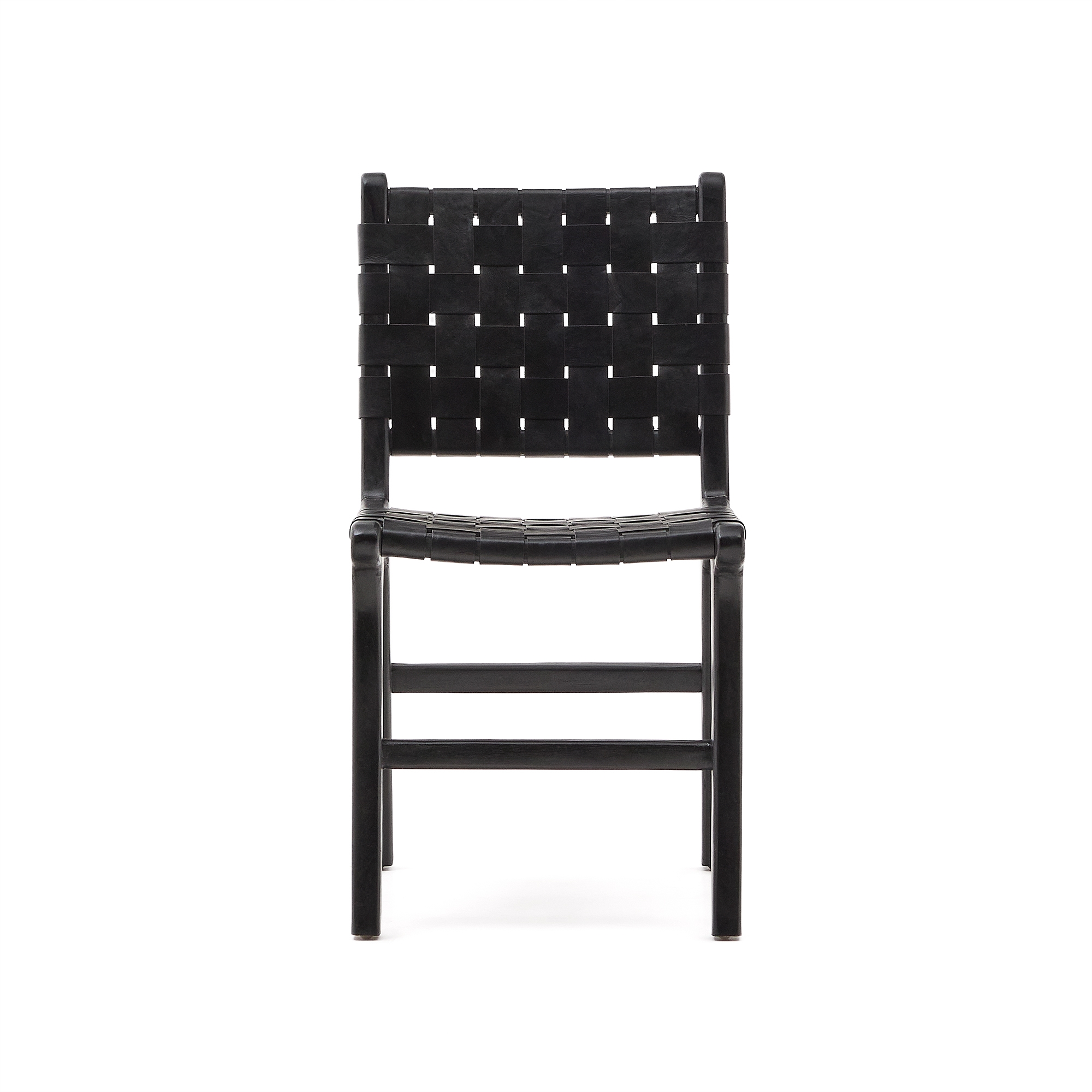 Стул Calixta из кожи и красного дерева с черной отделкой La Forma (ex Julia Grup)