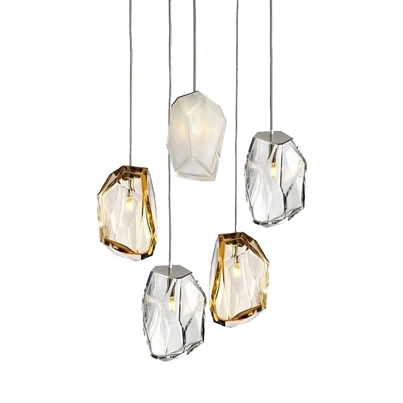 Подвесной светильник LASVIT Crystal Rock 5 clear/amber/opal Подвесной светильник LASVIT Crystal Rock 5 clear/amber/opal