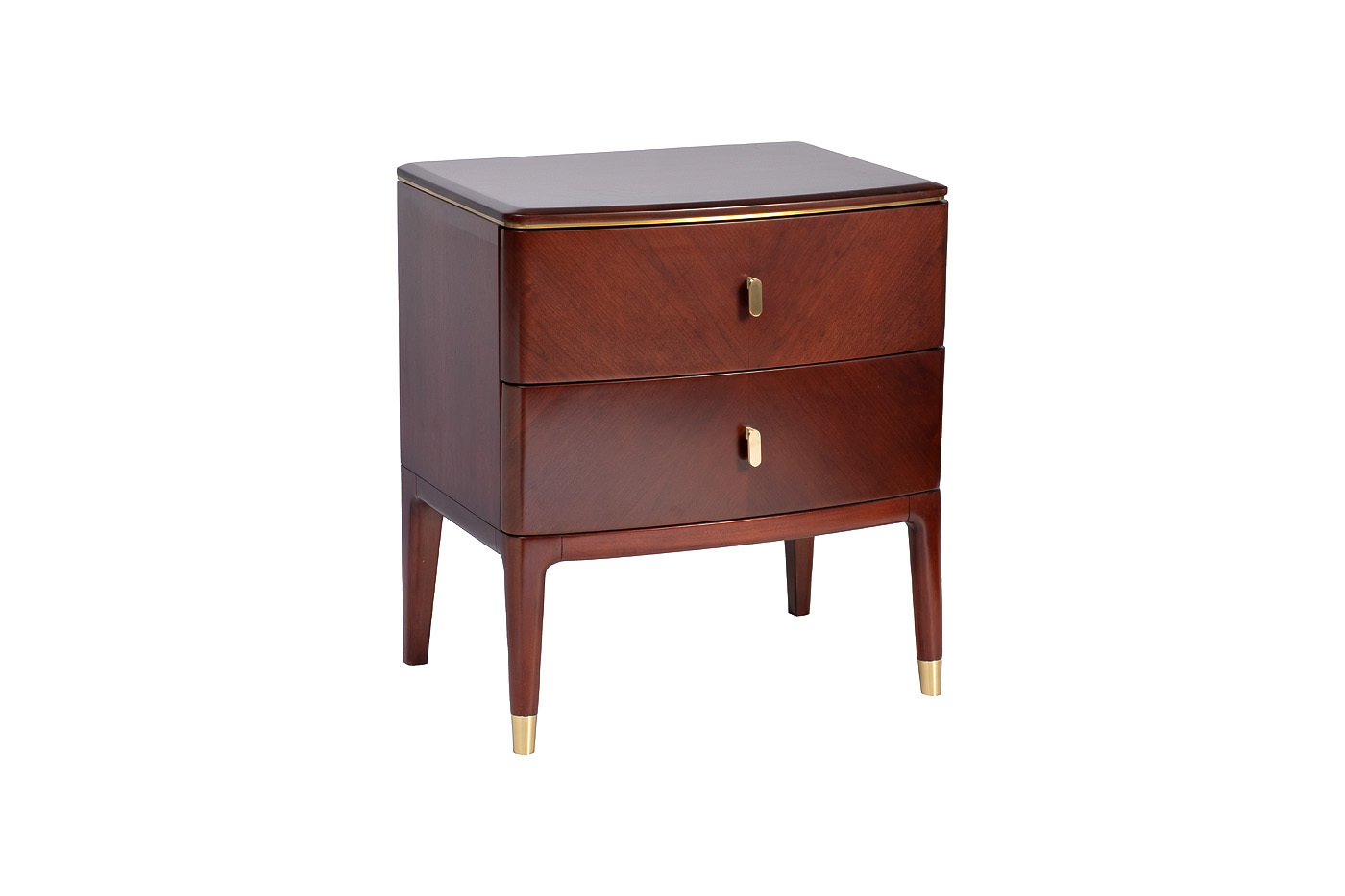 Тумбочка с 2мя ящиками темный шпон Garda Decor KFG136