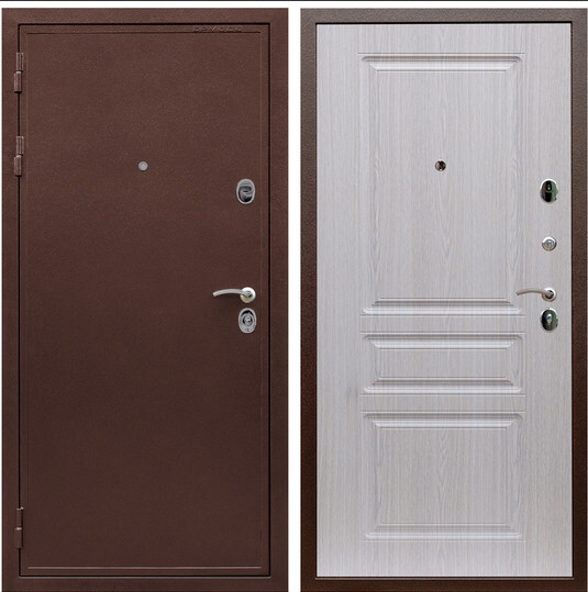 Дверь входная Graf Престиж 2 Антик медь / МДФ 16 мм ФЛ-243 Дуб беленый