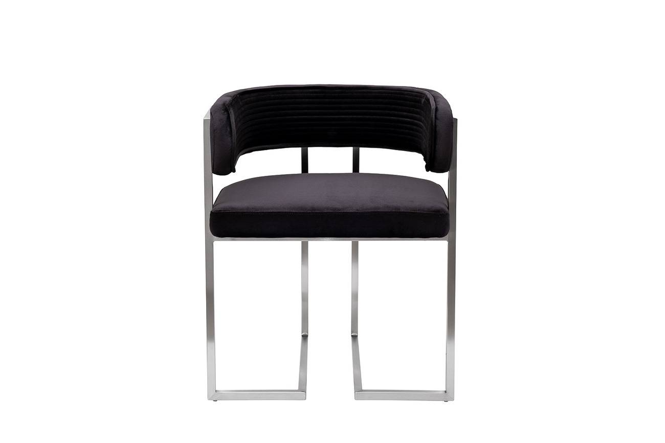 Стул велюр черный/матовый хром 60*55*73 Garda Decor GY-18504