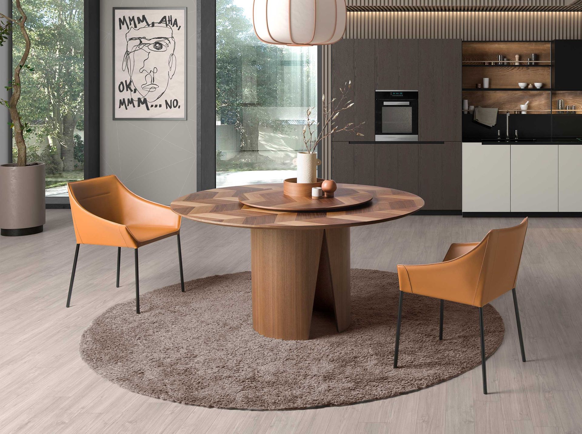 Круглый обеденный стол 1130/DT939 из грецкого ореха Angel Cerda