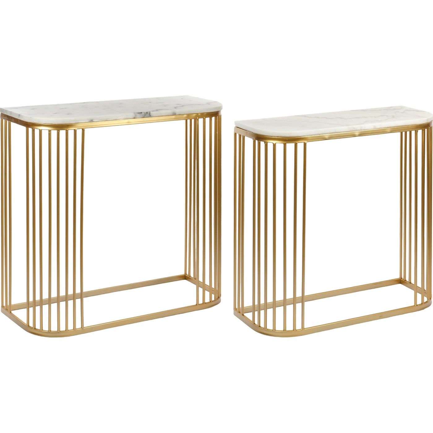 Консоли с белым мрамором, набор Glasar 54-038/037