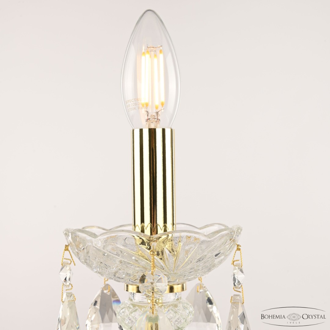 Настольная лампа с хрустальными подвесками 101L/1-27 G Bohemia Ivele Crystal